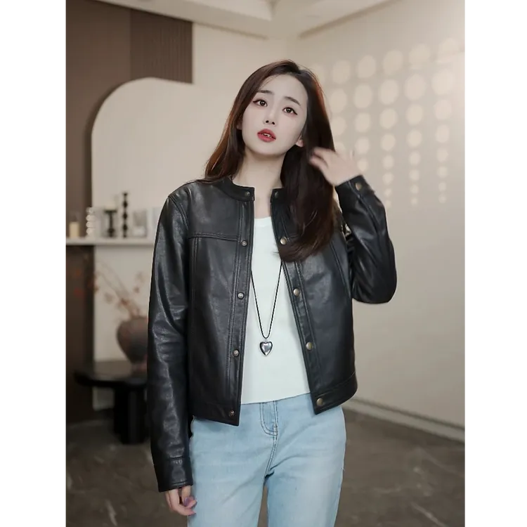 皮草春季新款真皮皮衣女百搭皮夹克外套26003皮衣女外套女款