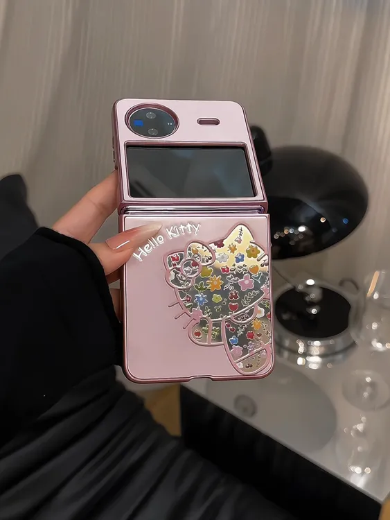 （VIVOXFLIP系列）金属镜面折叠屏适用VIVOXFLIP手机壳防摔女碎花kt
