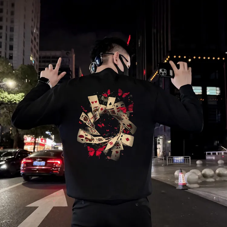 卫衣男款爆款2025新款春秋冬时尚潮流圆领痞帅宽松长袖外套上衣男