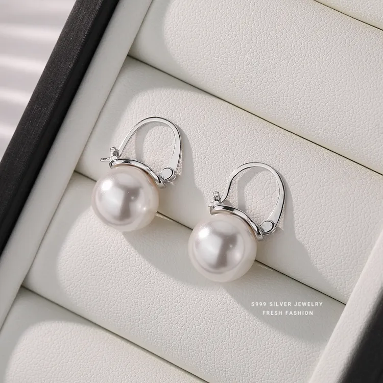 足银耳饰 999足银茶壶耳扣2025新款爆款百搭简约时尚养耳洞耳饰