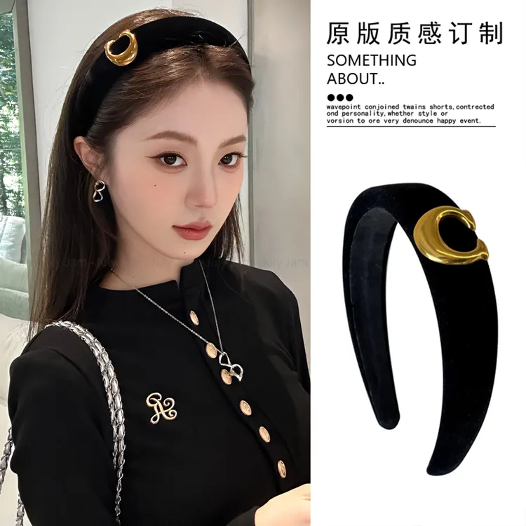 复古宫廷复古女原创设计日韩发箍2025新款秋冬头饰丝绒高颅顶头饰