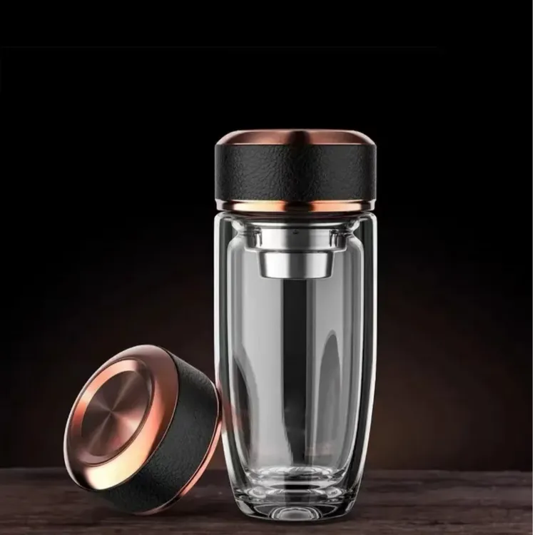 恒路鹅蛋杯大容量车载商务高端男士泡茶水分离双层隔热便携高硼硅