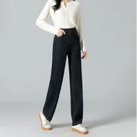 燕苹新秋款莱赛尔立体裁剪高腰收腹遮胯垂感牛仔窄版铅直裤ZT9466