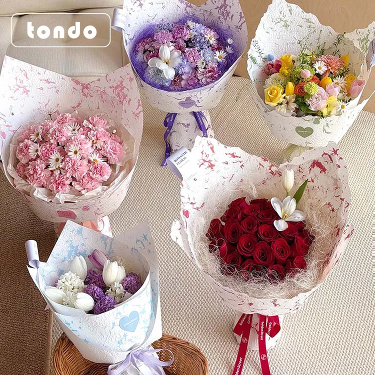 【唐德】新品-墨染流云浮雕纸凹凸感易造型鲜花包装花店花艺包装纸