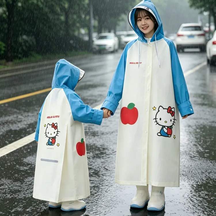 三丽鸥正版授权可爱卡通带包雨衣成人外穿电动车骑行全身防雨单人