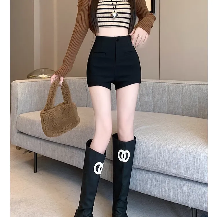 黑色短裤女春夏新款外穿高腰弹力辣妹休闲显瘦紧身外穿潮裤