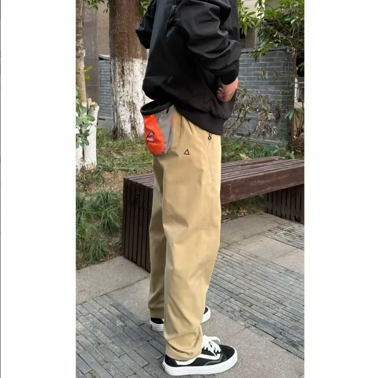 25新款锥形小三角标直筒宽松百搭男女同款户外休闲工装裤长裤裤子