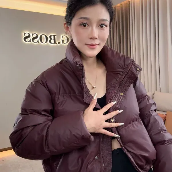 【耿老板447#Z】安可拉免洗皮立领加厚短款面包白鸭绒羽绒安心绒服