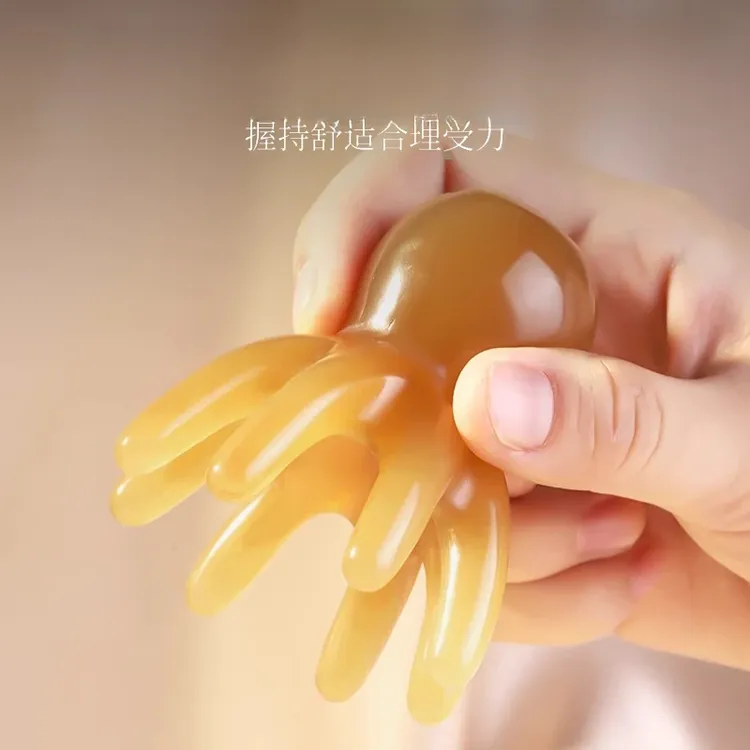 【买一送一】章鱼按摩梳头部经络头皮按摩梳穴位头疗梳八爪款齿大号