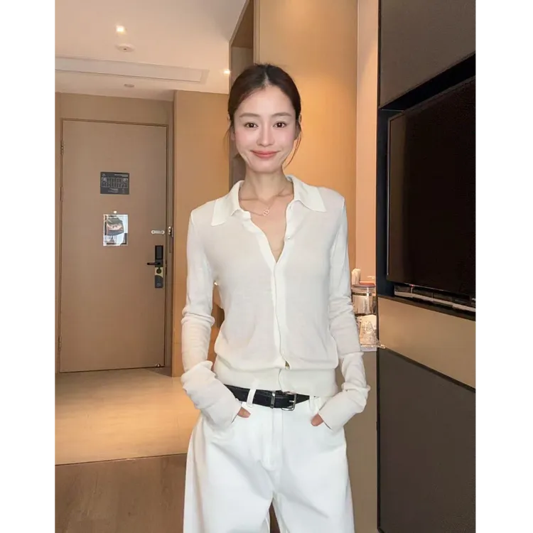 【部分现】2025春季新款小polo领时尚百搭针织毛织长袖上衣QM709