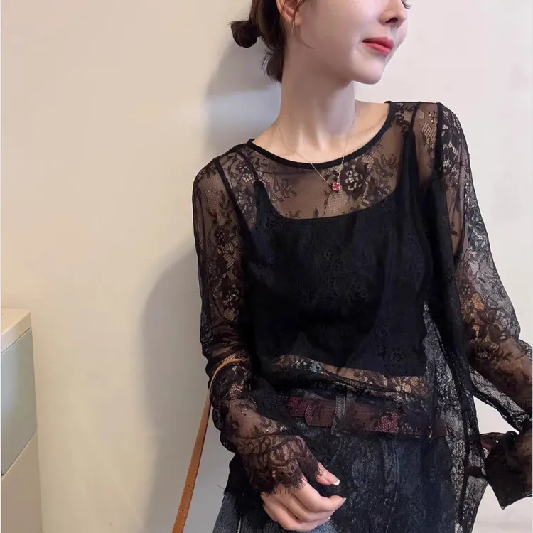 薄款修身气质长袖T恤女2025秋季新款时尚黑色打底衫减龄显瘦上衣