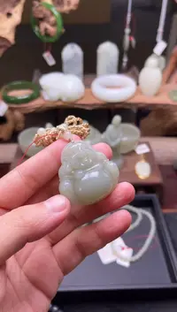 【闪购商品】和田玉吊坠未镶嵌且末青白 佛公 9006150