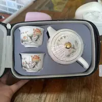 【沉鱼】玉壶荷意旅行茶具套装 羊脂玉手绘玉莲小巧家用茶壶礼盒