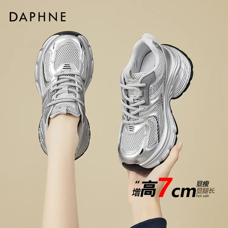 达芙妮爆款高颜值老爹鞋女款厚底2026新款增高松糕休闲女士运动鞋商品图