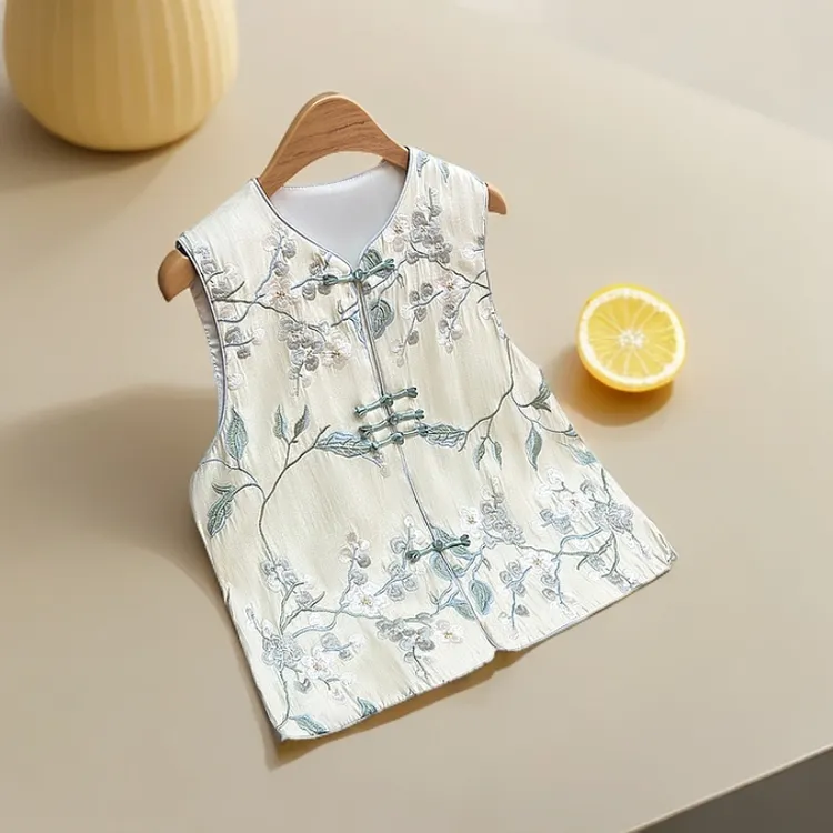 上新式马甲年春季夏季新款国风盘扣坎肩复古冠乐绉马夹女时尚