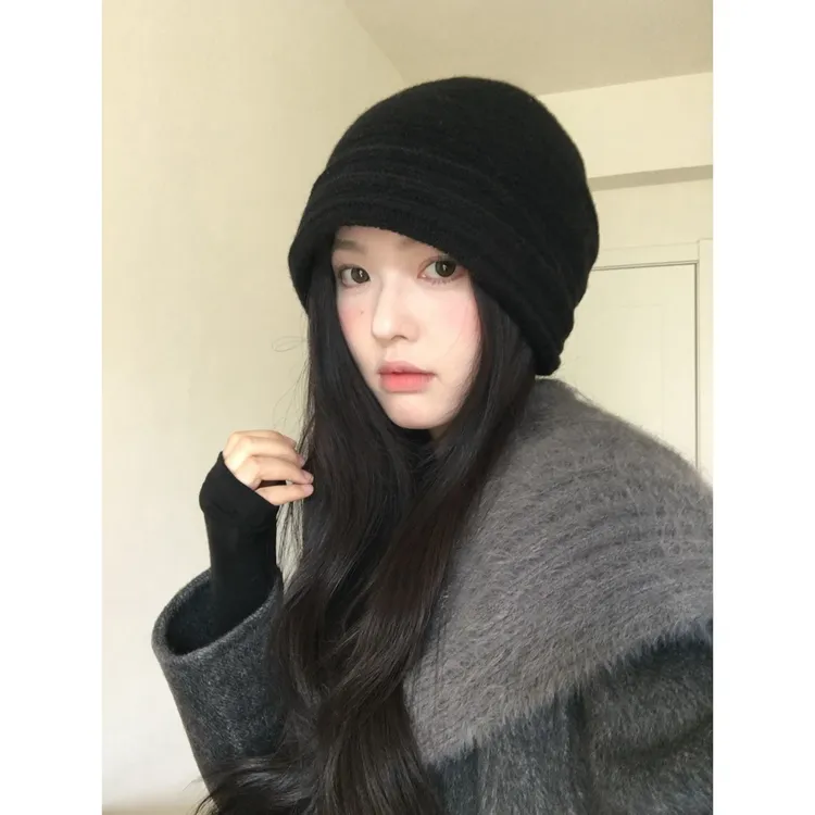 【高品质】新款保暖百搭卷檐包头帽无檐堆堆帽针织帽单层针织冬天