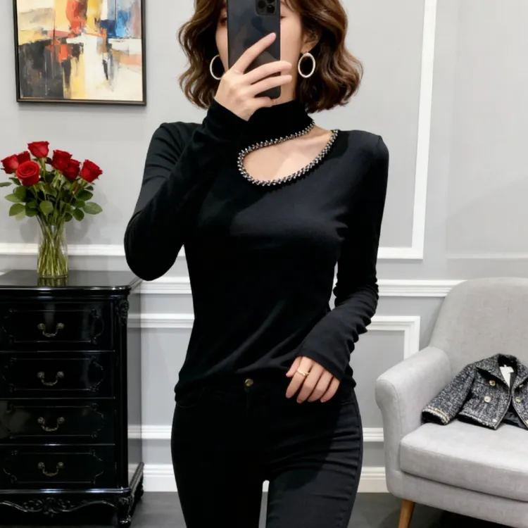 高端潮牌内搭可外穿打底衫女款爆款2025新款长袖t恤时髦洋气上衣