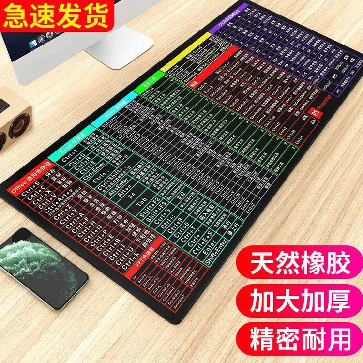 超大电竞鼠标垫游戏电脑桌面键盘垫桌垫办公专用cad快捷键大全男