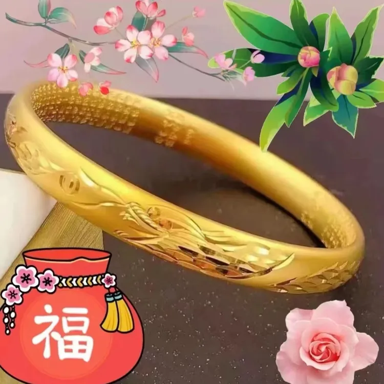 铜合金手镯 新龙凤呈祥心经手镯复古镯子女款妈妈气质时尚传承