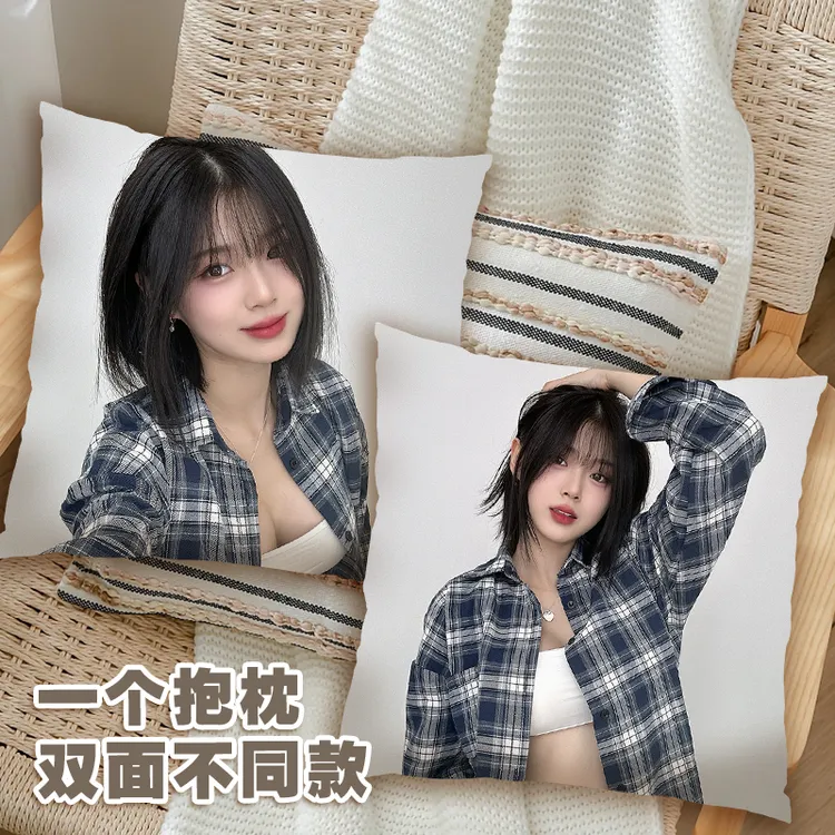 【一枝芙蓉王专属】高清照片定制双面diy沙发靠垫两用抱枕被子家用