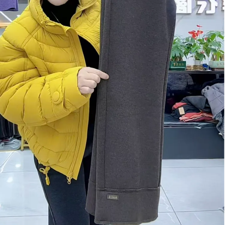 休闲裤风秋冬直筒裤印染保暖微弹长裤休闲烟管裤1352