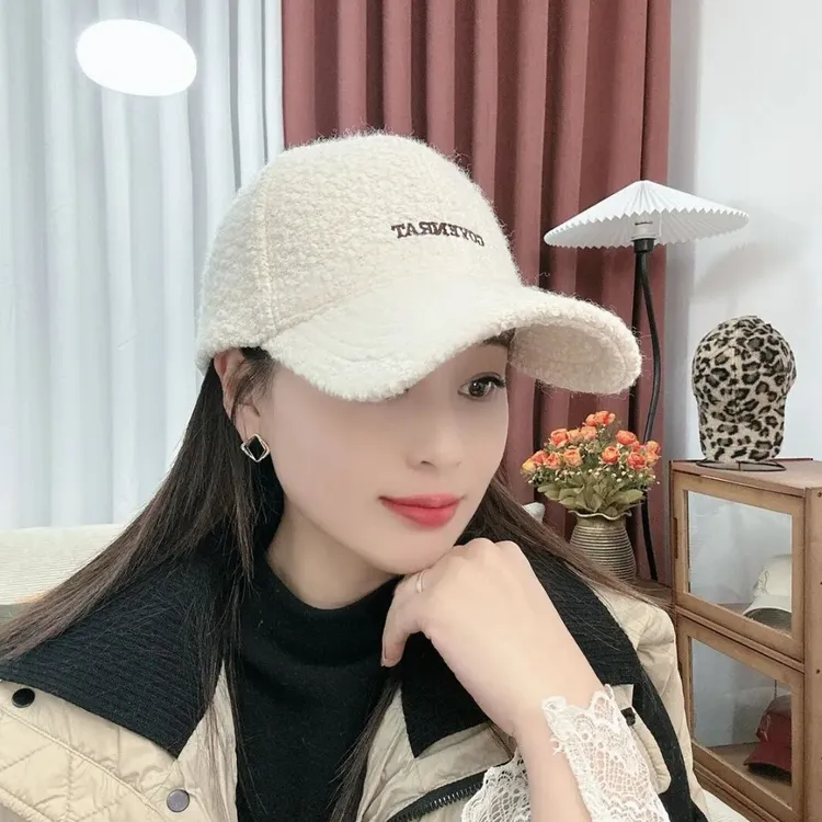 【羊毛CO】冬帽加绒加厚刺绣网红时尚保暖羊毛棒球帽冬天户外冬季