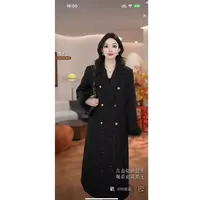 【猫七七】轻奢加厚设计师双面呢秋冬冬季双排扣大衣