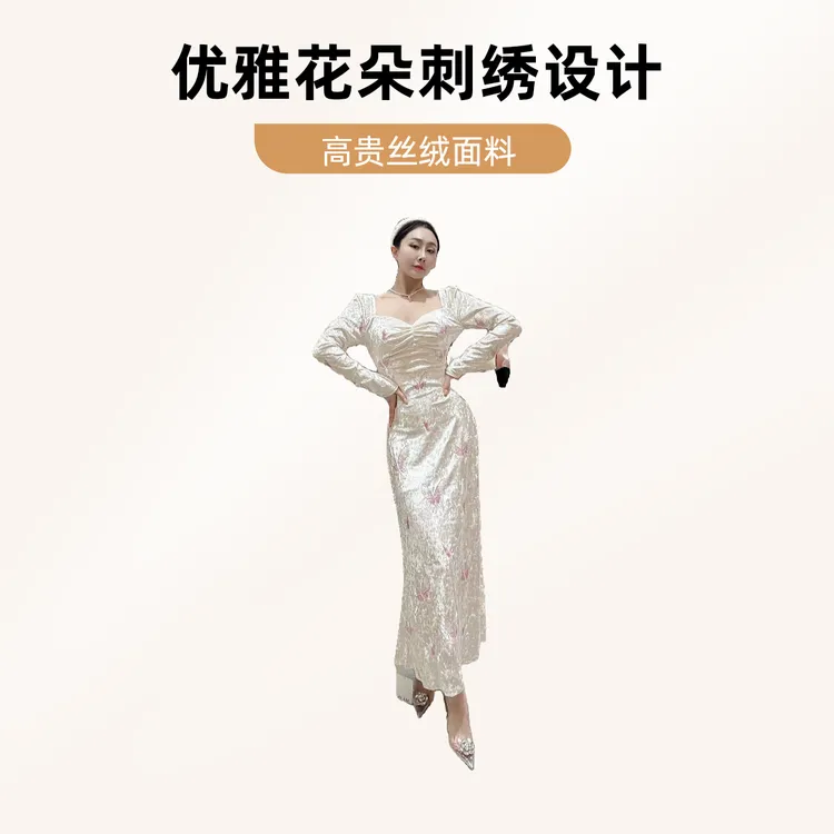 英伦风静奢风时尚女装连衣裙设计师礼服秋冬修身早秋女装连衣裙