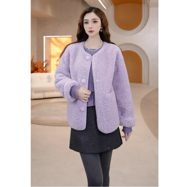 COCO BECCI【温莎情书】精致小花纽扣圆领简约大气外套CFLJD200309