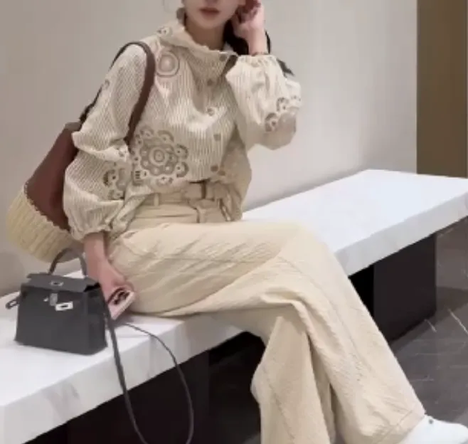 2025春季新款时尚女装爆款轻熟搭配网红连帽上衣裤子林5