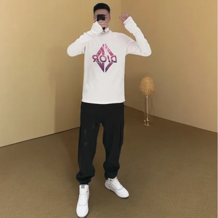 全新未使用 DIOR/迪奥 男士百搭速干联名款立领针织衫修身100715