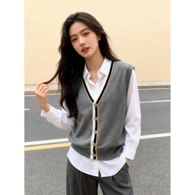 美呆了！真心好看！针织马甲女秋冬季百搭时尚无袖背心百搭气质上衣