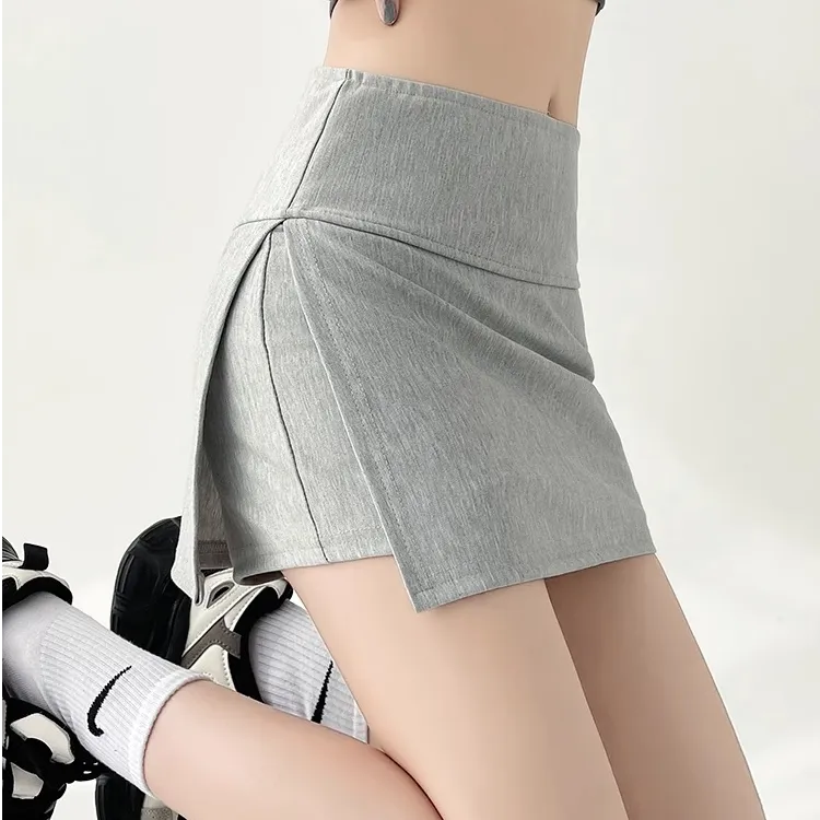 大码侧开叉裙裤女秋冬2025新款防走光显瘦包臀半身裙a字运动短裙a