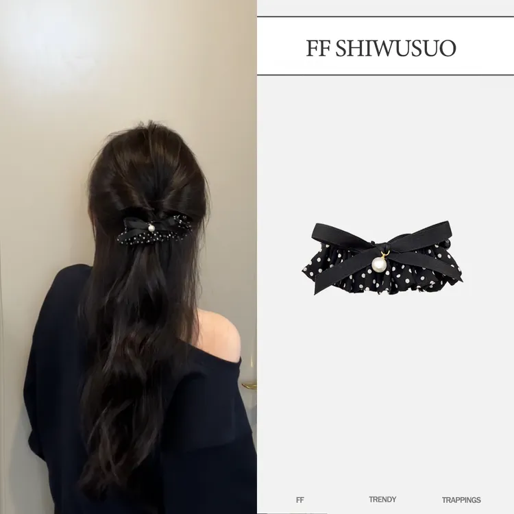 FF 高品质裙摆设计格纹香蕉夹蝴蝶结韩系氛围感百搭显脸小发饰