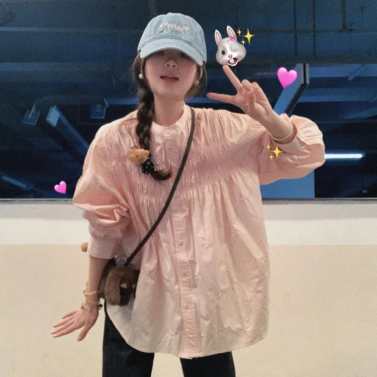 春夏法式慵懒风时尚套装夏季薄款长袖衬衫休闲小众宽松韩版阔腿裤