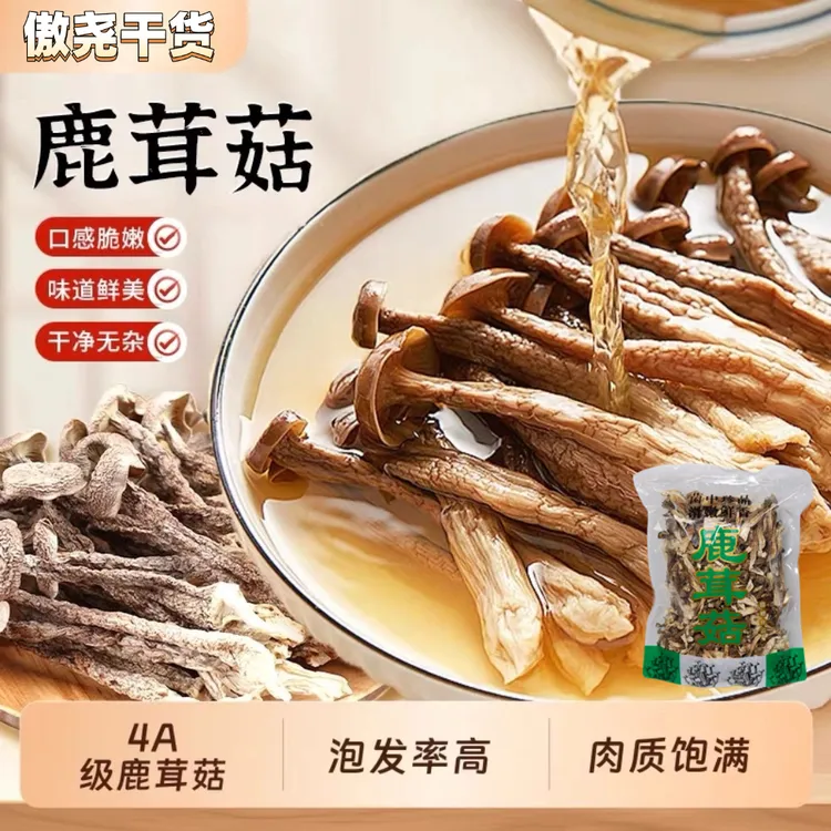 精选鹿茸菇干货 菌中珍品 鲜香脆嫩[500克*1袋]QJ