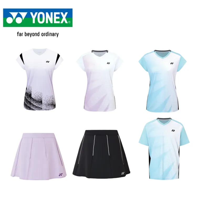 YONEX/尤尼克斯新款运动速干透气羽毛球服男女款短袖T恤印花