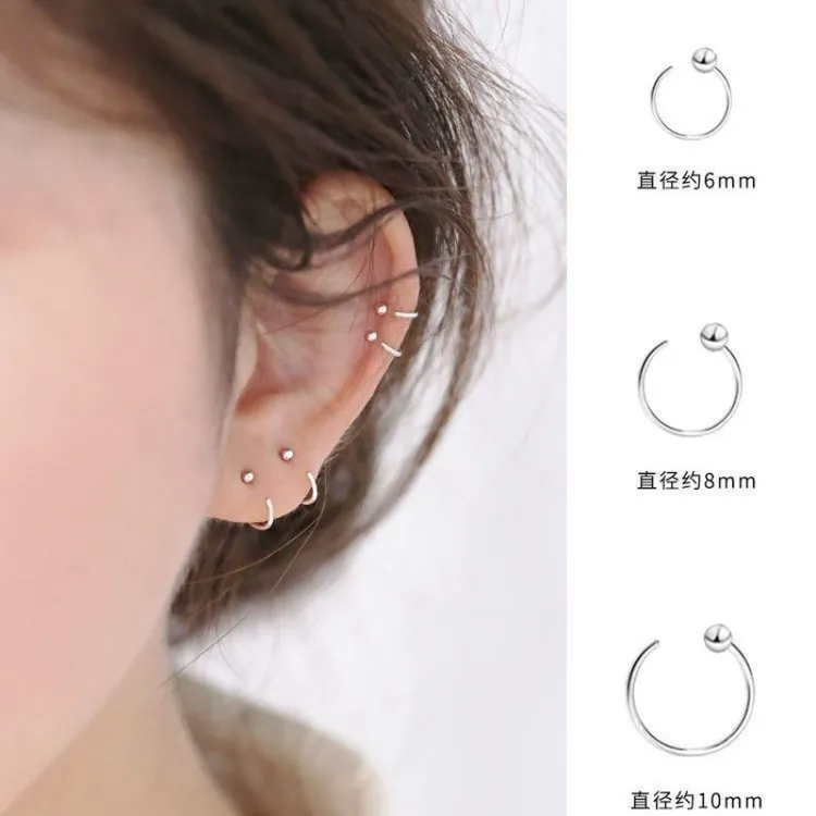 合金亚克力耳饰 圈圈耳环女小圆圈款耳圈耳钉耳骨钉耳骨