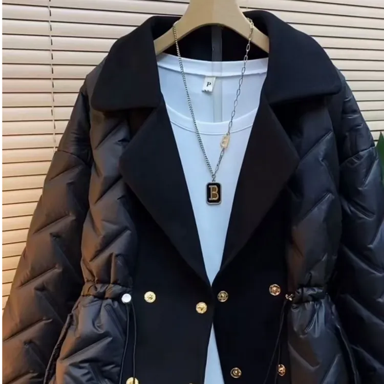 常规款宽松型保暖女纯色棉服修身型V领圆领常规826