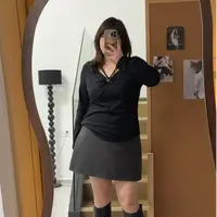 大码胖妹妹秋冬新款显瘦镂空蝴蝶结设计挂脖磨毛小收腰打底T恤