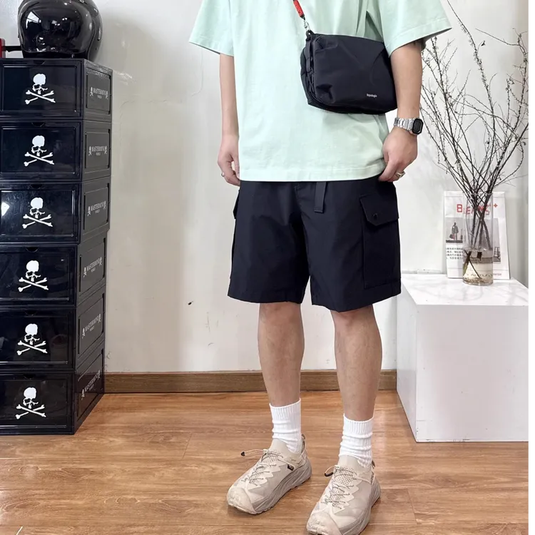 25SS日系紫标机能户外免烫抗皱工装短裤男休闲五分裤宽松多口袋裤