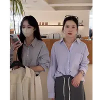 J-2701#闰熙#韩系简约风百搭条纹长袖衬衫颜色美绝了~（福利）