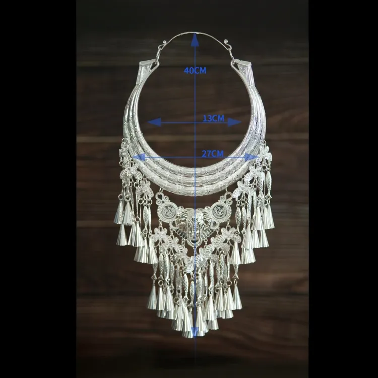 合金项链 21cm(含)-50cm(含)合金纯手工新娘古典苗族表演民族风