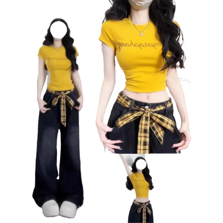 纯棉字母烫钻正肩短袖T恤夏修身上衣夏季百搭时尚显瘦修身t恤设计