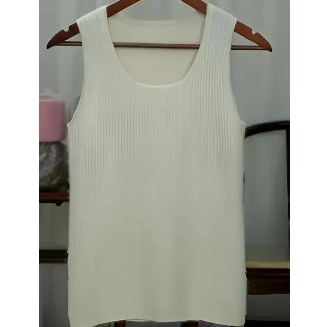 【北美小动物】小动物毛毛贝贝白简约百搭修身女士背心吊带抽条打底