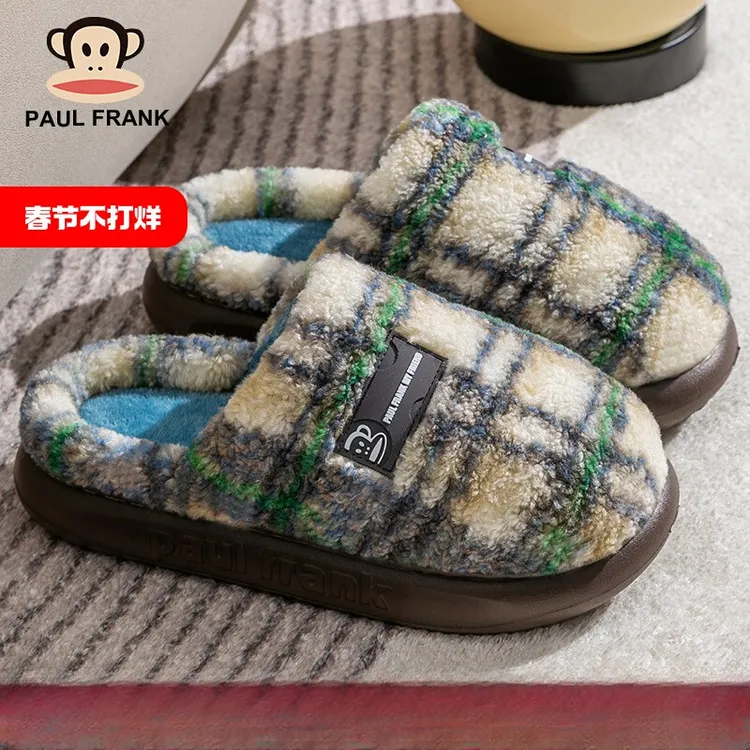 大嘴猴2025秋冬新款男棉拖鞋可外穿加厚保暖家用半包根室内棉拖女