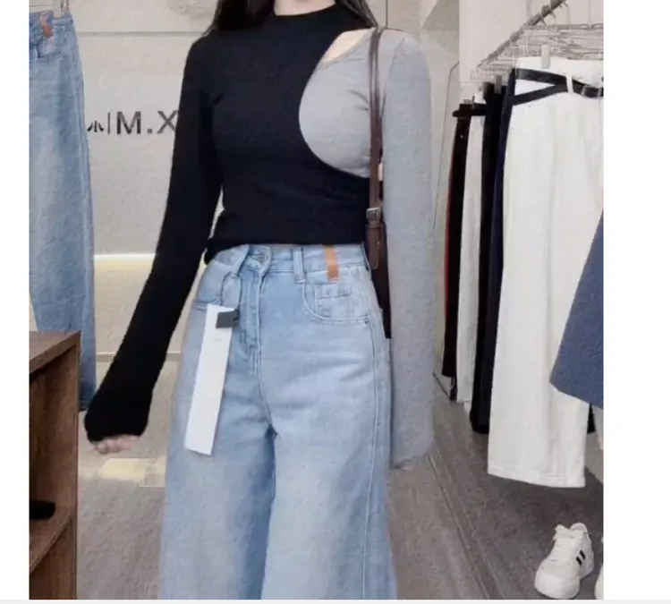 2025春季新款时尚女装网红气质爆款百搭洋气拼接上衣裤子女