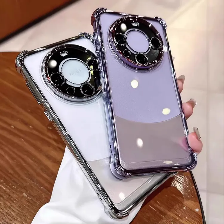 适用华为mate70pro手机壳新款透明60四角防摔50简约自带镜头膜40