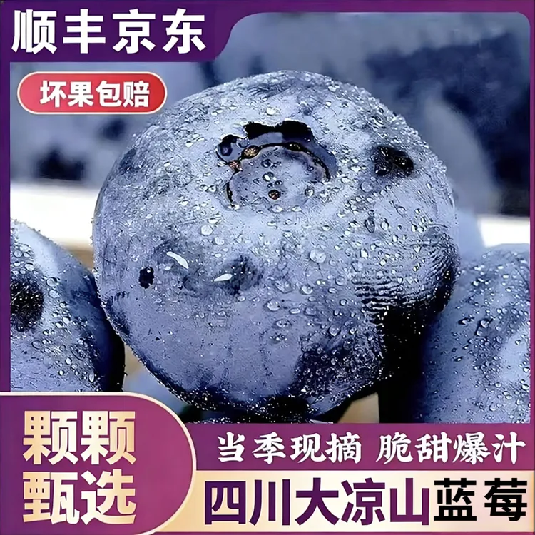 18mm蓝莓大果花香脆甜顺丰京东4-8盒0.8-2斤超大蓝莓花香蓝莓商品图