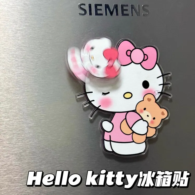 卡通磁吸冰箱贴 会旋转亚克力磁吸贴 家居装饰可爱创意摆件